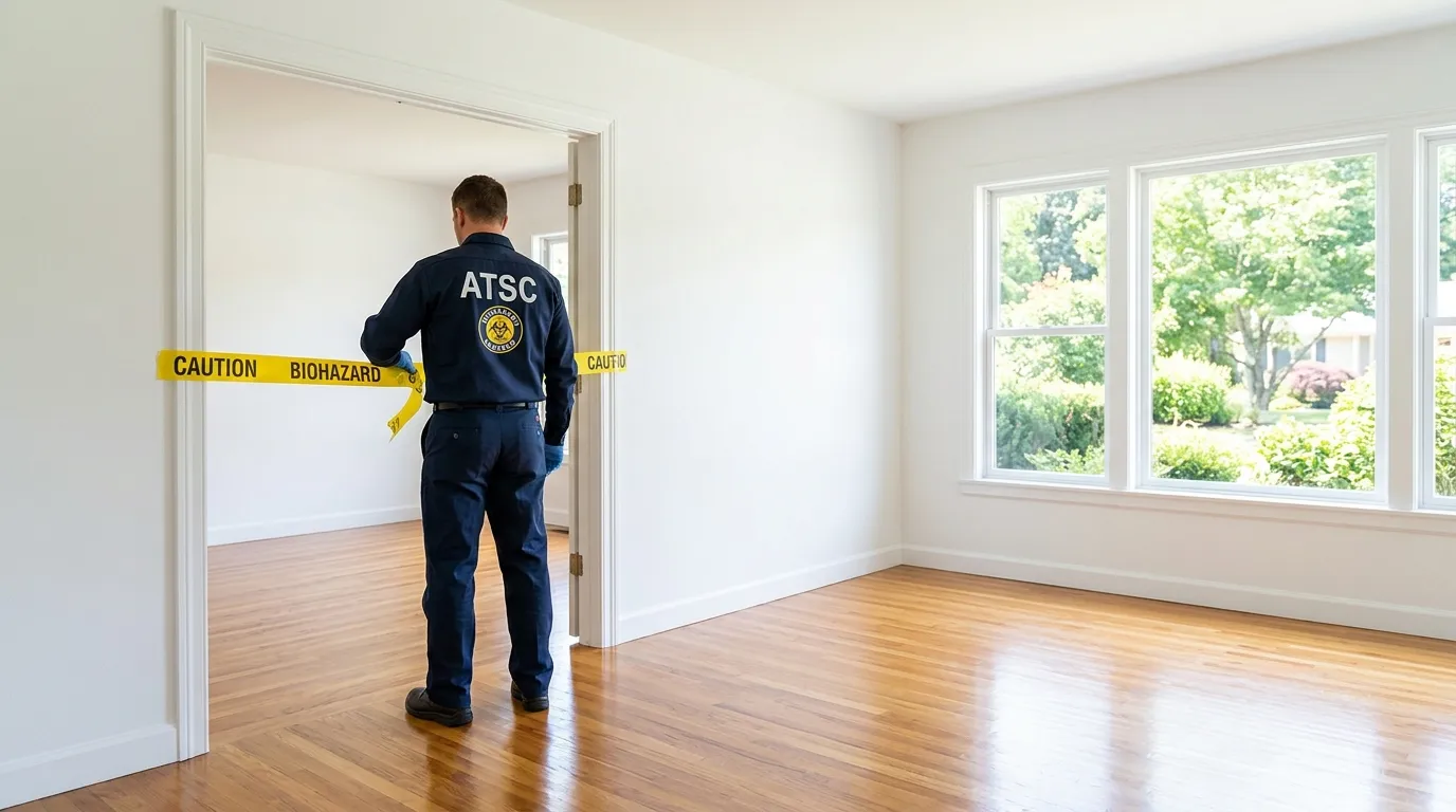 Certified biohazard cleanup crew performing Crime Scene Cleanup in Dumont